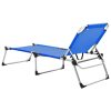 Extra High Folding Senior Sunbed Aluminium – Blue