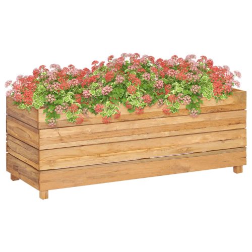 Raised Bed Recycled Teak and Steel – 100x40x38 cm