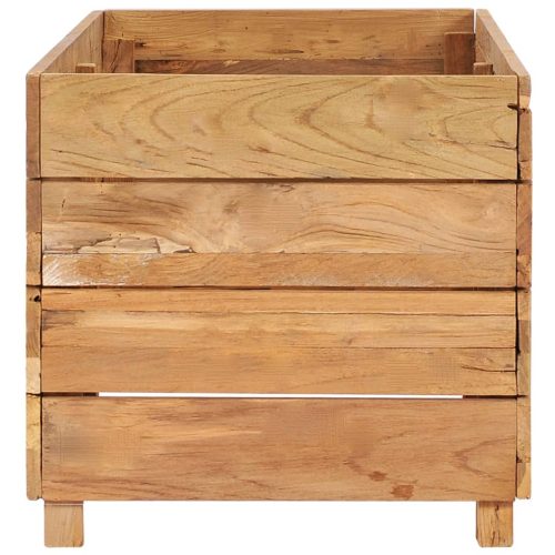 Raised Bed Recycled Teak and Steel – 100x40x38 cm