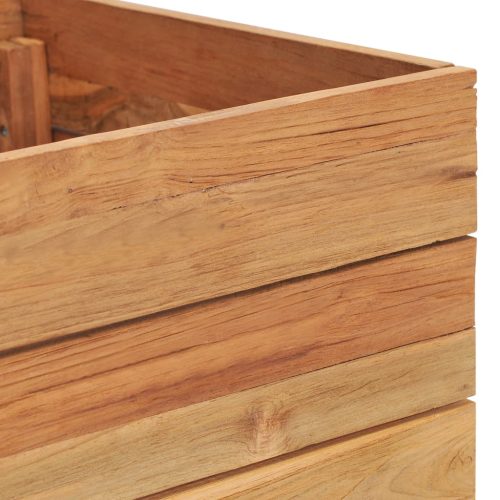 Raised Bed Recycled Teak and Steel – 100x40x38 cm