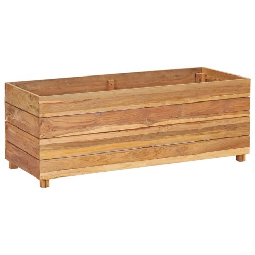 Raised Bed Recycled Teak and Steel – 100x40x38 cm