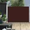 Patio Terrace Side awning – 100×500 cm, Brown