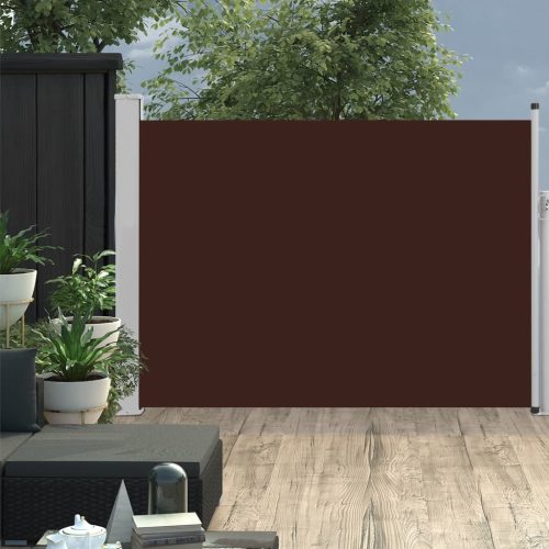 Patio Terrace Side awning – 100×500 cm, Brown
