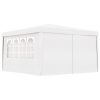 Professional Party Tent with Side Walls 90 g/m – 4×4 m, White