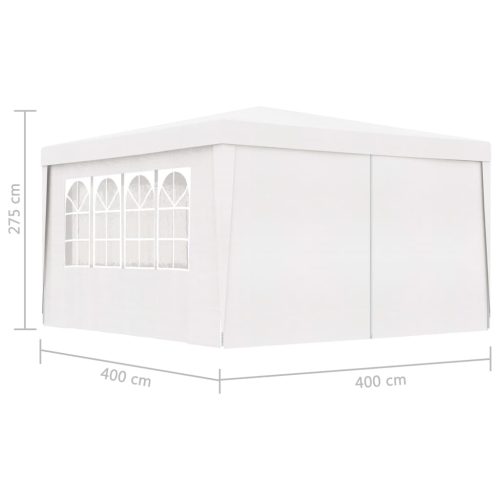 Professional Party Tent with Side Walls 90 g/m – 4×4 m, White