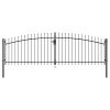 Double Door Fence Gate with Spear Top – 400×175 cm