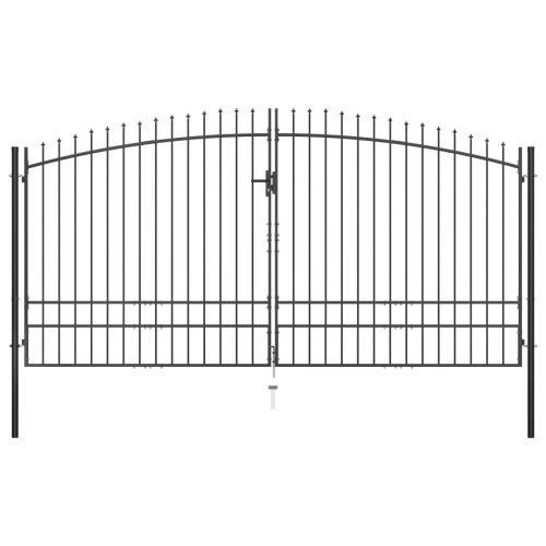 Double Door Fence Gate with Spear Top