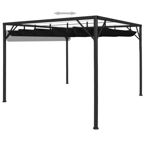 Garden Gazebo with Retractable Roof Canopy – Anthracite