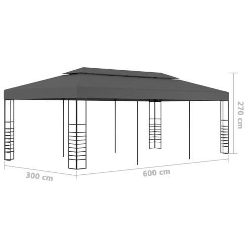 Gazebo 3×6 m – Anthracite