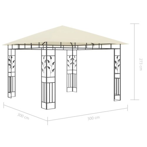 Gazebo with Mosquito Net 180 g/m – 3x3x2.73 m, Cream