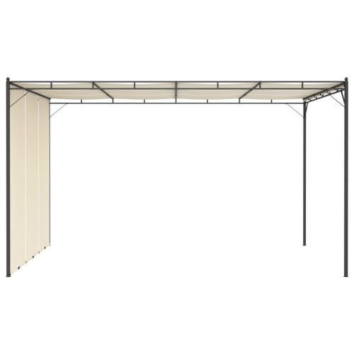 Garden Gazebo with Side Curtain – 4x3x2.25 m, Cream