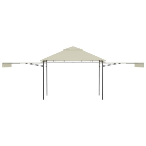 Gazebo with Double Extended Roofs 3x3x2.75 m 180 g/m – Cream