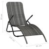 Folding Sun Lounger Poly Rattan Grey