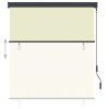 Outdoor Roller Blind – 140×250 cm, Cream