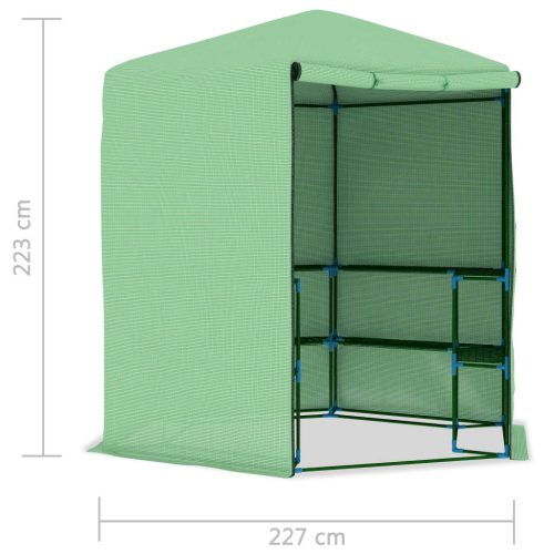 Greenhouse with Shelves Steel 227×223 cm
