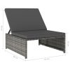 Sun Loungers 2 pcs with Table Poly Rattan – Grey
