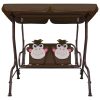 Kids Swing Bench 115x75x110 cm Fabric – Brown