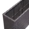 Garden Raised Bed with Poly Rattan – 90x20x40 cm, Black