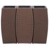 Garden Raised Beds 3 pcs Poly Rattan – Brown