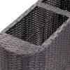 Garden Raised Bed Poly Rattan – 80x25x40 cm, Black