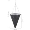 Hanging Flower Baskets 2 pcs Poly Rattan – Black