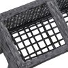 Garden Raised Bed with Legs and Pots Poly Rattan – 118x25x50 cm, Black