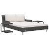 2-Person Garden Sun Bed with Cushions Poly Rattan – Black