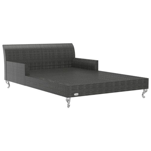 2-Person Garden Sun Bed with Cushions Poly Rattan – Black