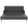 2-Person Garden Sun Bed with Cushions Poly Rattan – Black