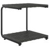 2-Person Garden Sun Bed with Cushions Poly Rattan – Black