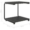 2-Person Garden Sun Bed with Cushions Poly Rattan – Black