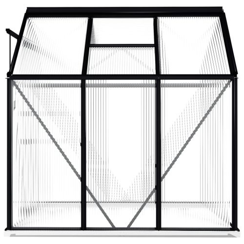 Greenhouse with Base Frame Anthracite Aluminium – 190x190x202 cm