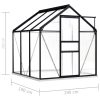 Greenhouse with Base Frame Anthracite Aluminium – 190x190x202 cm