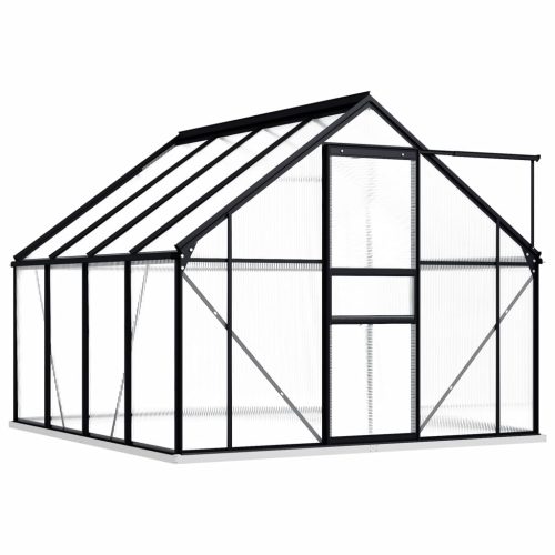 Greenhouse with Base Frame Anthracite Aluminium – 190x250x202 cm