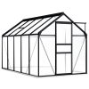 Greenhouse with Base Frame Anthracite Aluminium – 190x310x202 cm