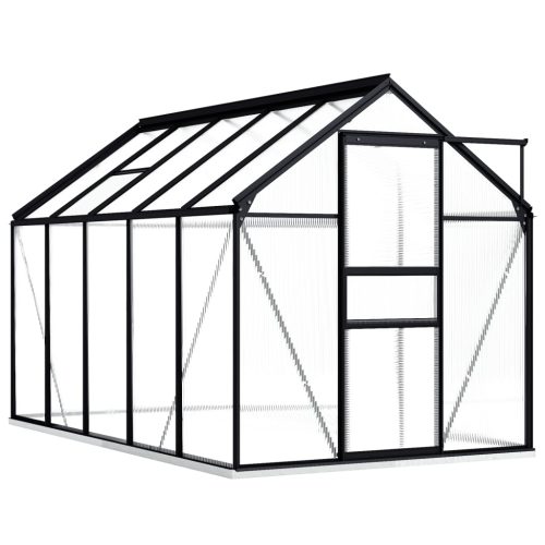 Greenhouse with Base Frame Anthracite Aluminium – 190x310x202 cm