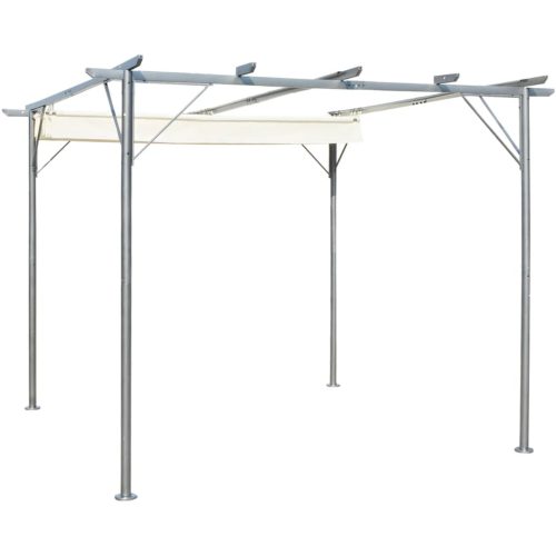 Pergola with Retractable Roof 3×3 m Steel