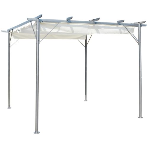 Pergola with Retractable Roof 3×3 m Steel