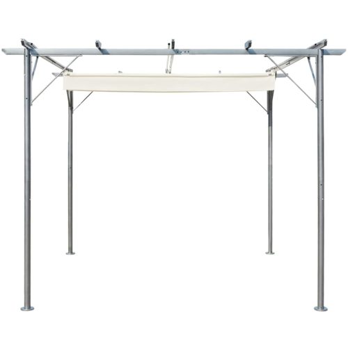 Pergola with Retractable Roof 3×3 m Steel – Cream