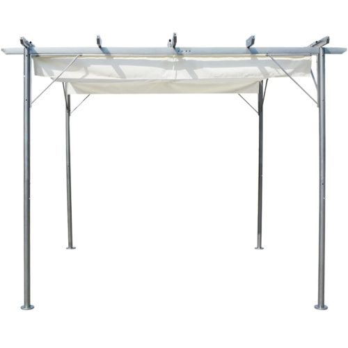 Pergola with Retractable Roof 3×3 m Steel – Cream