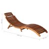 Sun Lounger Solid Acacia Wood Brown – 2 Sunloungers With Table