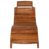 Sun Lounger Solid Acacia Wood Brown – 2 Sunloungers With Table