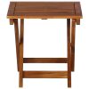 Sun Lounger Solid Acacia Wood Brown – 2 Sunloungers With Table