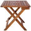 Sun Lounger Solid Acacia Wood Brown – 2 Sunloungers With Table