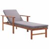 Sun Lounger Poly Rattan and Solid Acacia Wood – Grey