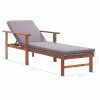 Sun Lounger Poly Rattan and Solid Acacia Wood – Grey