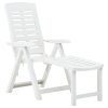 Folding Sun Lounger Plastic – White