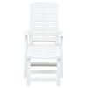 Folding Sun Lounger Plastic – White