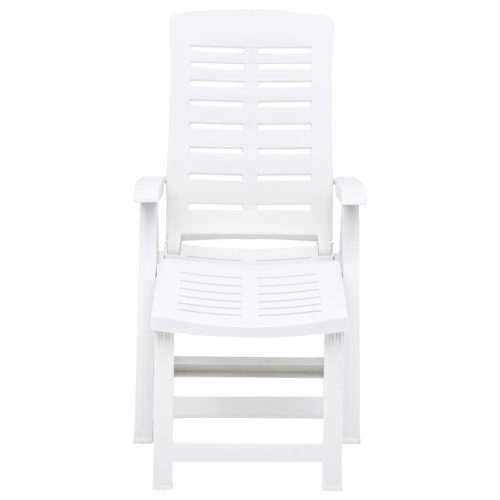 Folding Sun Lounger Plastic – White