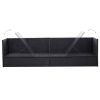 Outdoor Sofa with Cushion and Pillow Poly Rattan Black